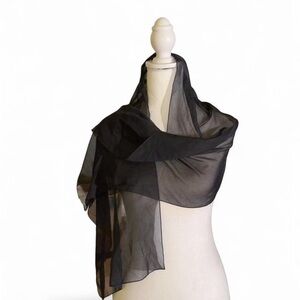 Elegant Black Sheer Scarf